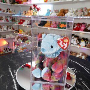 TY Beanie Baby - March The Birthday Bear (With Ruffles) | MWMT New Mint Tags